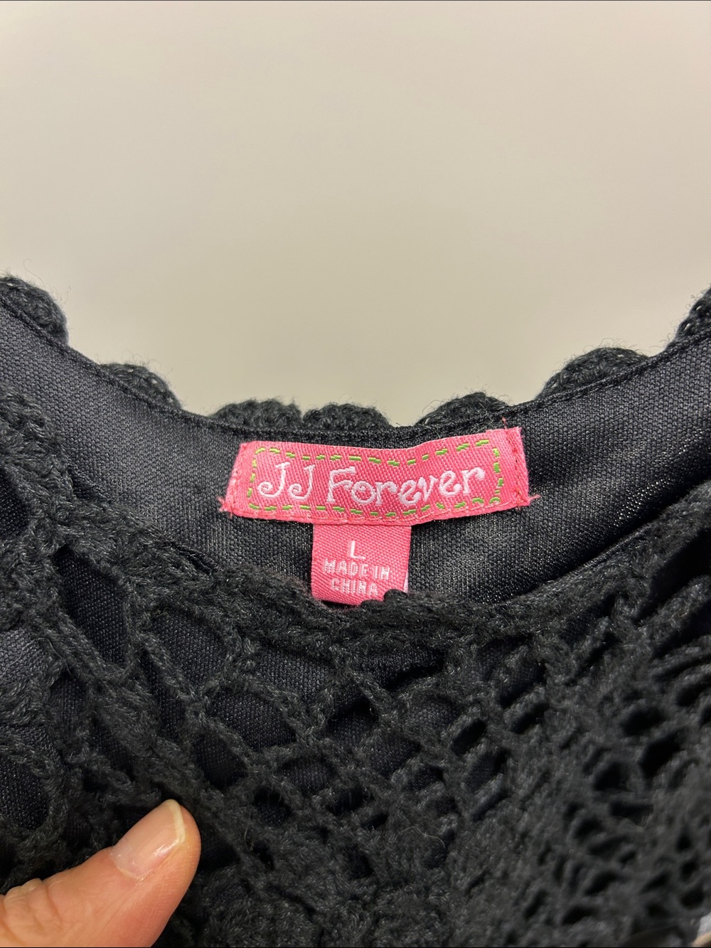 B. Smart Black Crochet Tank Top with Ribbon Waist image 3